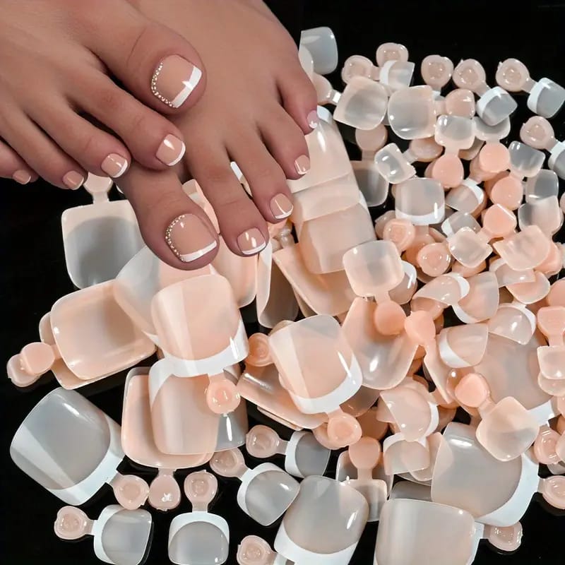 Glue-On French Manicure Nails Kit