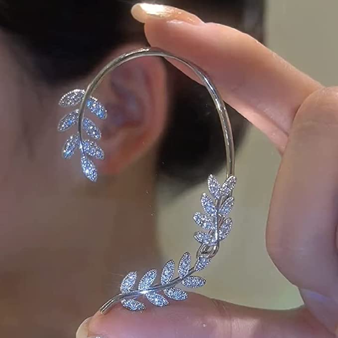 Detachable Diamond Leaf Ear Cuffs
