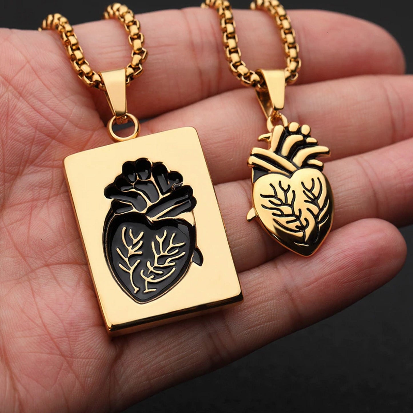 Heart Pendants Couple Matching Necklaces