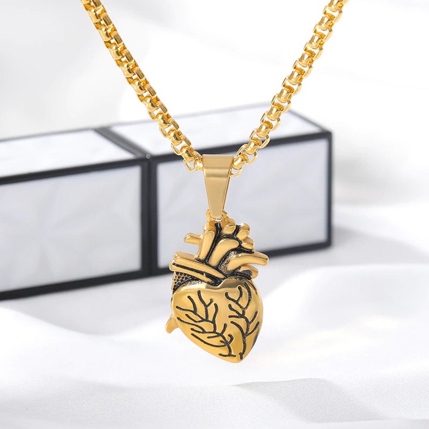 Heart Pendants Couple Matching Necklaces