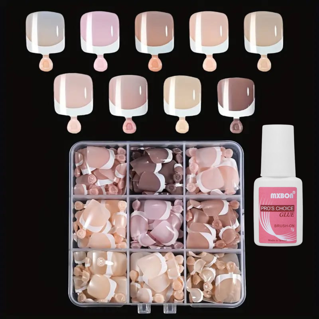 Glue-On French Manicure Nails Kit