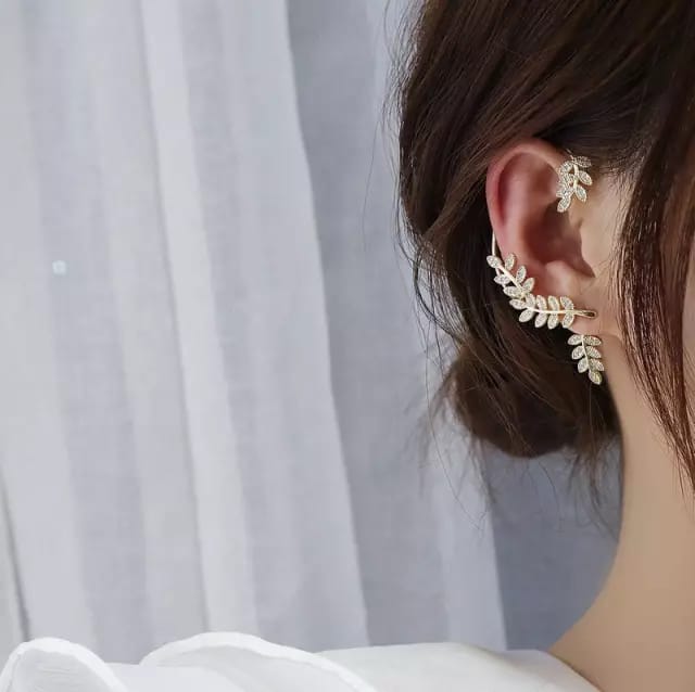 Detachable Diamond Leaf Ear Cuffs