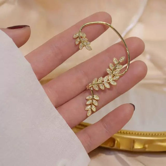 Detachable Diamond Leaf Ear Cuffs