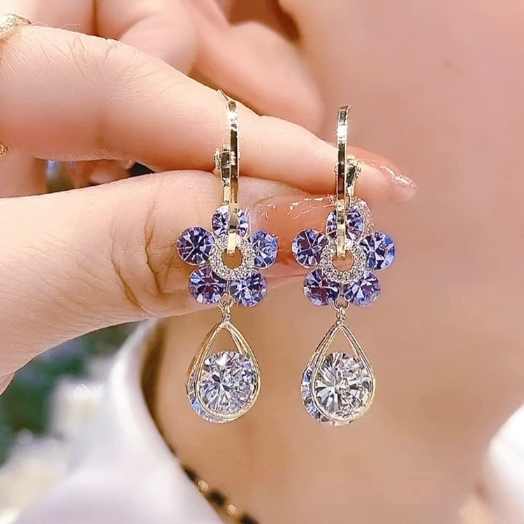 Amethyst Flower Earrings